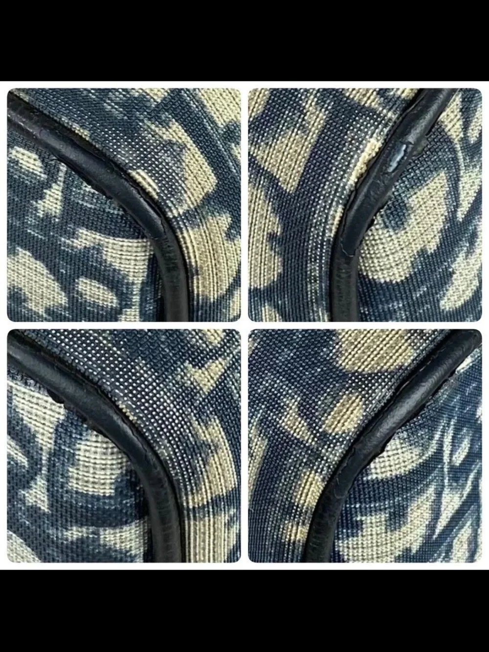 Dior Blue Oblique Canvas Boston Bag